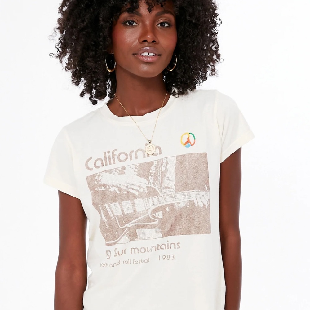 Mother Boxy Goodie Goodie Short Sleeve California Big Sur Mountains Top Size XS